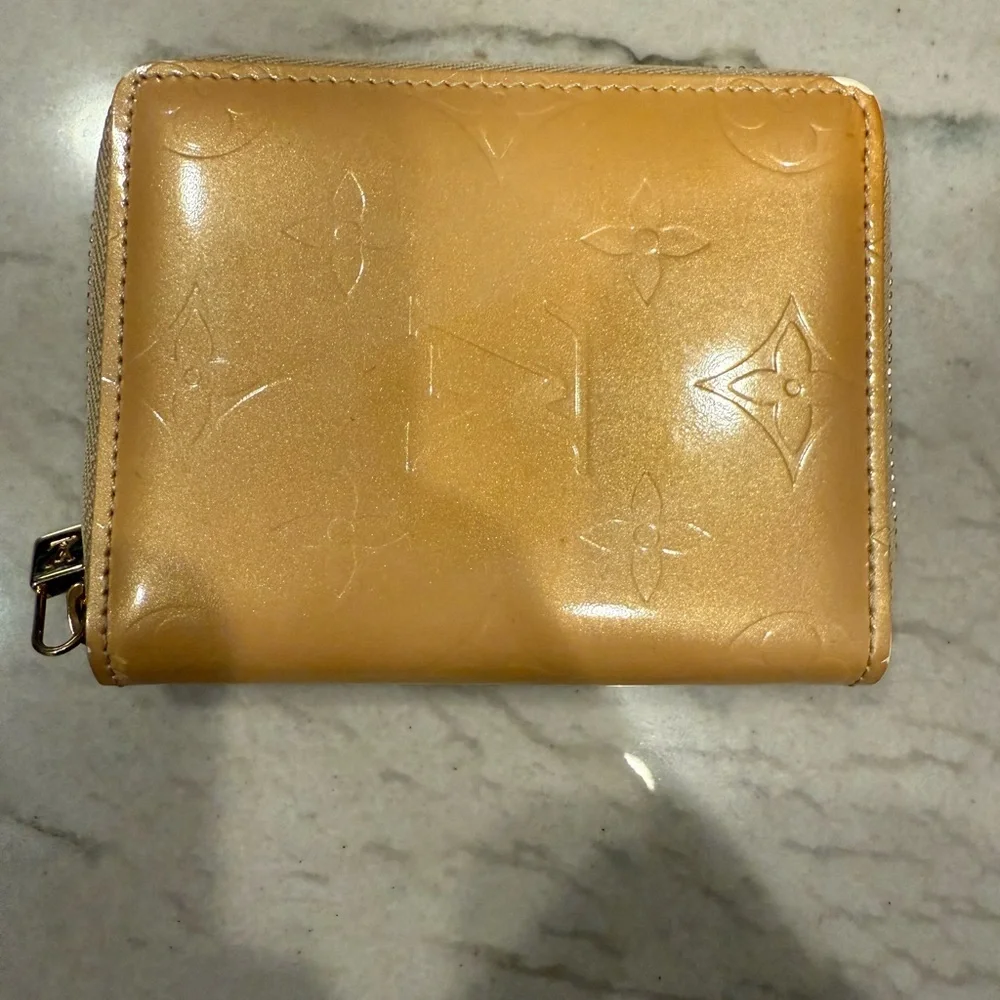 Louis Vuitton Yellow Vernis Small Zippy Wallet